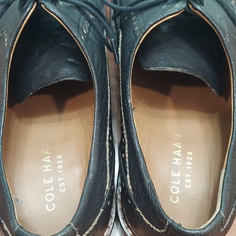 Cole Haan C24112 Warren Wingtip Oxfords Shoes Black Leather‎ Size 10.5M